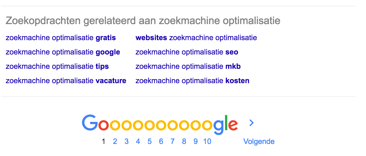 google-suggest-zoekwoorden-onderaan-pagina