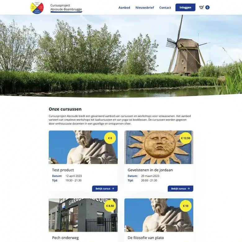 Schermafbeelding van de website van webshop abcoude