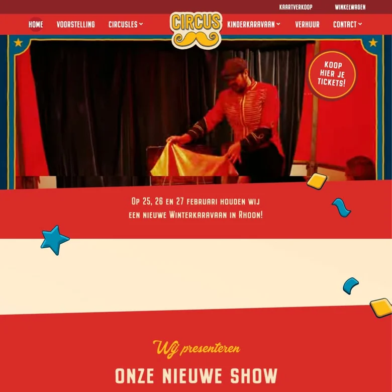 Website van Circus Snor