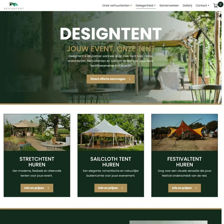 De website van Designtent