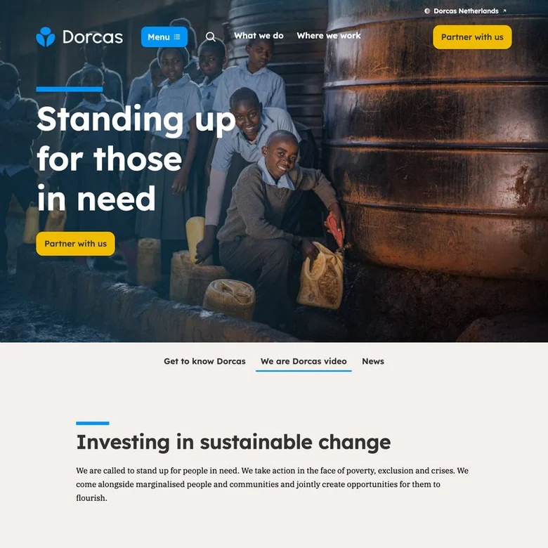 De Engelstalige website van Dorcas