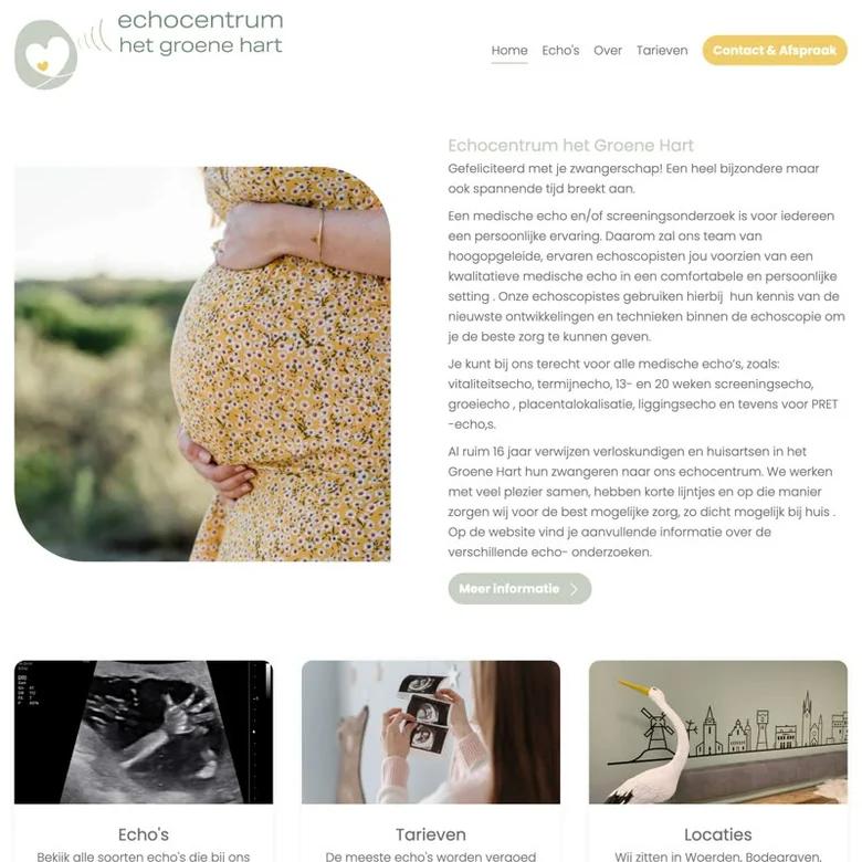 Schermafbeelding van de website van echocentrum groene hart