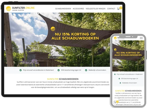 Een webshop op laptop en telefoon