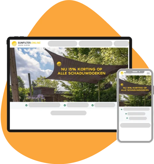 Dezelfde website op laptop, tablet en telefoon