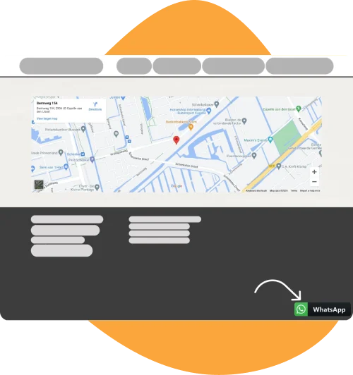 Een WhatsApp-knop op een website met een kaart