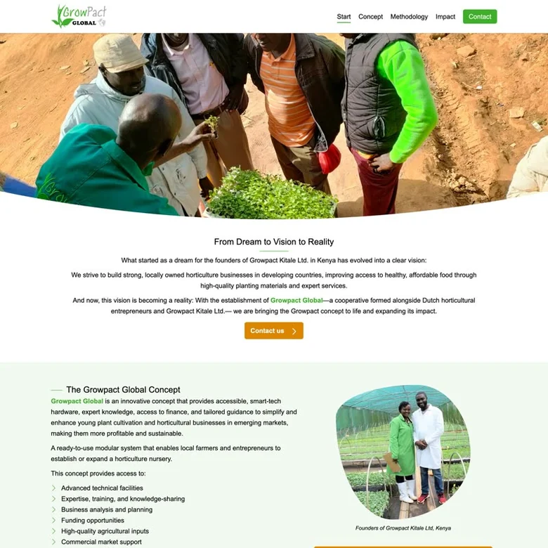 De website van Growpact Global