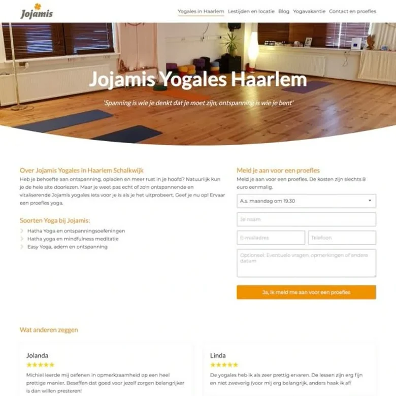 De website van Jojamis