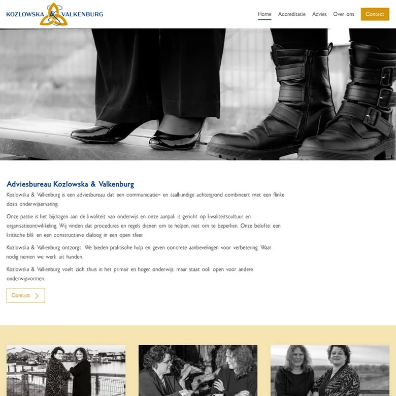 Schermafbeelding van de website van kvaa