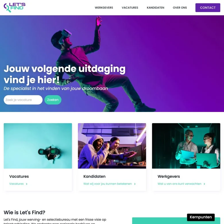 De website van Let's Find