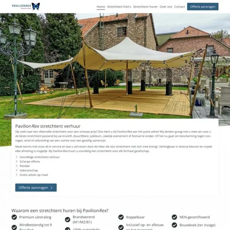 De website van PavilionRex