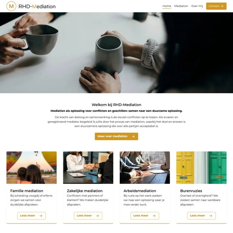 De website van RHD Mediation