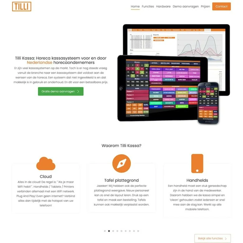 Schermafbeelding van de website van tillikassa