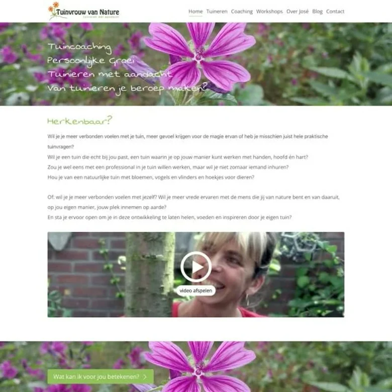 De website van Tuinvrouw van Nature