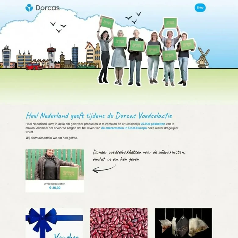 Schermafbeelding van de website van webshop dorcas