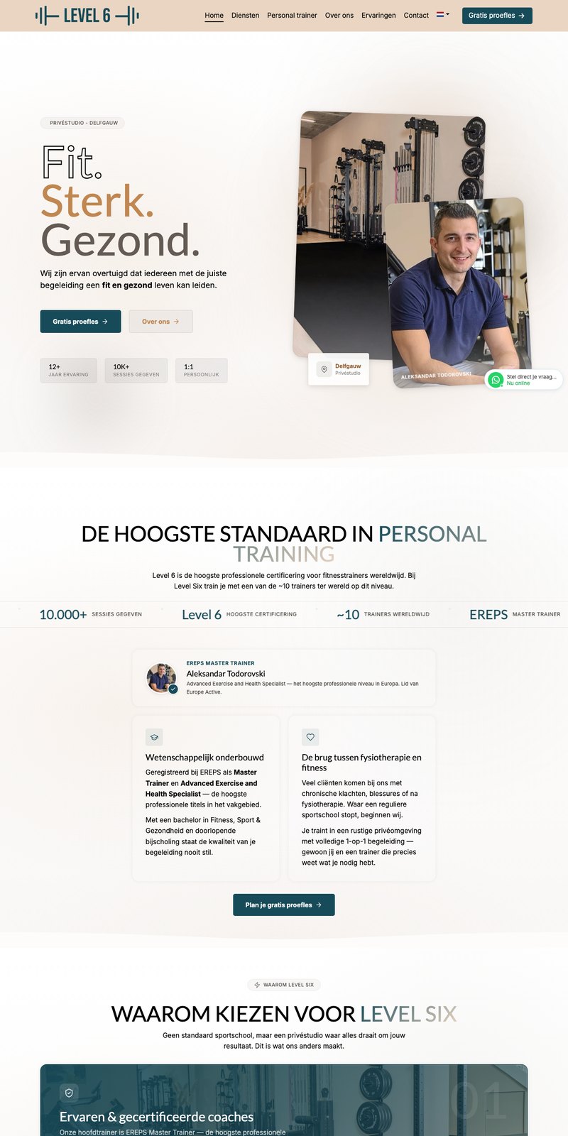 De website van Level Six